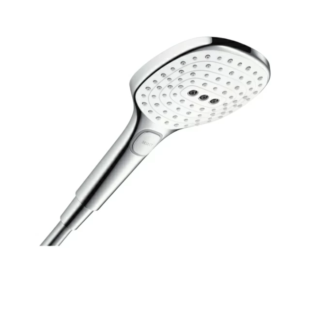 Para dus Hansgrohe Raindance Select E120 cu 3 jeturi, culoare alb-crom