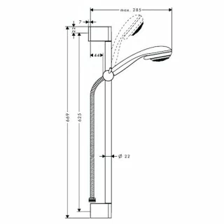 Set dus Hansgrohe Crometta 85 Vario bara de 65 cm