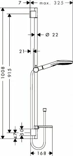 Set dus cu bara de 90 cm Hansgrohe Raindance Select E120/Unica's Puro