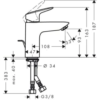Baterie lavoar monocomanda Hansgrohe Logis 100