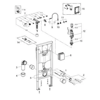 Sistem instalare WC cu rezervor Grohe Rapid SL 1130 mm 50x13xH113 cm
