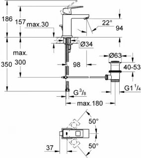 Baterie lavoar monocomanda Grohe Eurocube