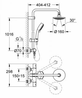 Sistem dus cu termostat Grohe Tempesta Cosmo