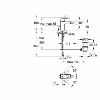 Baterie bideu monocomanda Grohe Eurocube