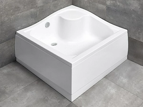 Cadita dus patrata Radaway Korfu C, 90x90X48 cm, panou inclus