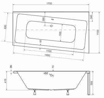Cada asimetrica Besco Infinity 170x110 cm