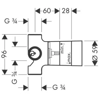 Corp divertor incastrat cu 4 cai Hansgrohe
