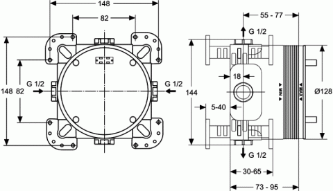 Corp universal incastrat pentru baterii incastrate Ideal Standard Easy-Box