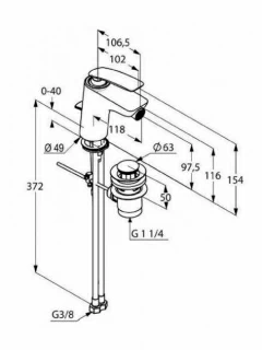 Baterie bideu monocomanda Kludi Balance
