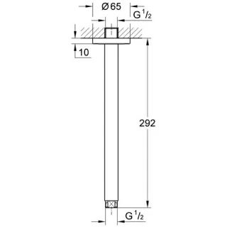 Brat de dus cu montaj in tavan, Grohe Rainshower 292 mm