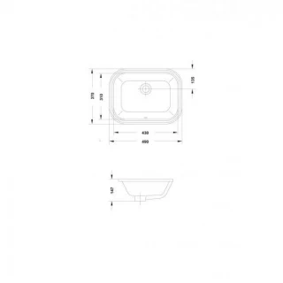 Lavoar cu montaj sub blat Gala Flex 49x37 cm