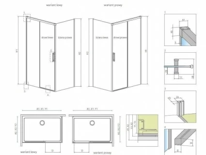 Usa cabina dus Radaway Idea KDD 120 x H 200,5 cm, sticla transparenta