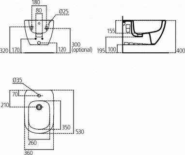 Bideu suspendat Ideal Standard Tesi