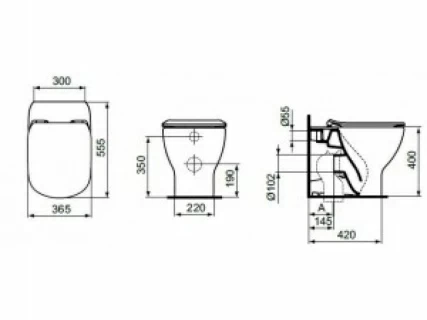 Vas wc Ideal Standard Tesi AquaBlade lipit de perete