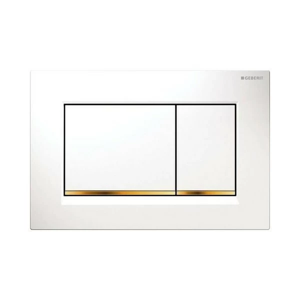 Clapeta dubla-actionare rezervor Geberit Sigma30 alb-auriu