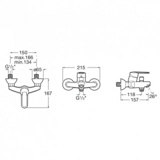 Set PROMO baterii 3 in 1 Roca Victoria, baterie cada, lavoar si set dus