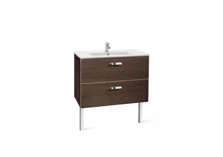 Set PROMO mobilier Roca Victoria Basic dulap baza cu 2 sertare 80x45cm si lavoar