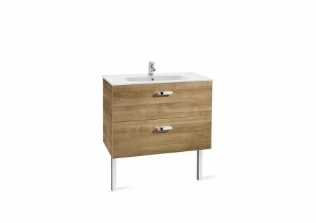 Set PROMO mobilier Roca Victoria Basic dulap baza cu 2 sertare 80x45cm si lavoar