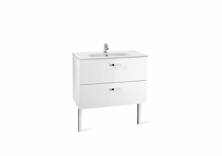 Set PROMO mobilier Roca Victoria Basic dulap baza cu 2 sertare 80x45cm si lavoar