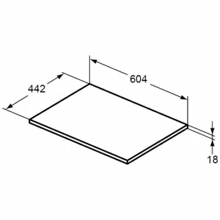 Blat mobilier baie Ideal Standard Air 60,4 x 44,2 x 1,8cm alb lucios