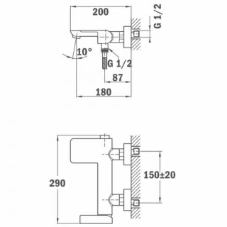 Baterie cada si dus monocomanda Teka Formentera 