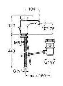 Baterie bideu monocomanda Roca L20 cu sistem Cold Start si ventil