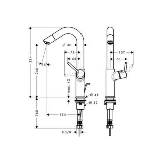 Baterie monocomanda lavoar Hansgrohe Talis 250 cu ventil pop-up