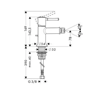 Baterie bideu monocomanda Hansgrohe Talis Classic