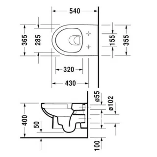 Pachet PROMO Vas WC Duravit Durastyle cu sistem Rimless si capac soft close 