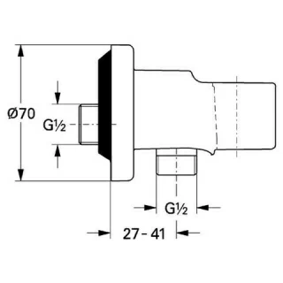 Cot de iesire dus Grohe Relexa 1/2" cu suport dus