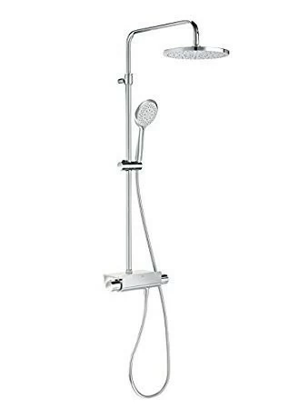 Sistem dus cu baterie termostatica Roca Deck-T Round cu polita