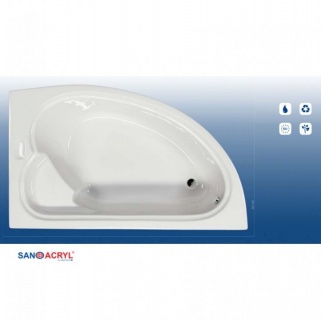 Cada asimetrica Sanotechnik Liverpool 165 x 95 x 45,5 cm acrilica de la bagno imagine noua