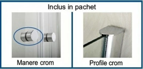 Cabina dus Sanotechnik Sanoflex cu o parte fixa si o usa batanta 90 X 90 X H195 cm