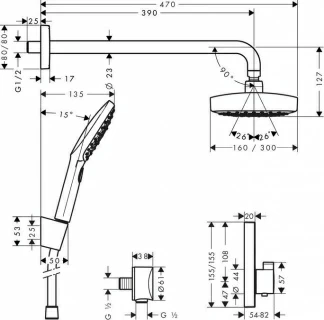 Sistem dus termostatic incastrat Hansgrohe Design Raindance Select E300 