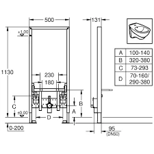 Cadru Grohe Rapid SL pentru fixare bideu 1.13m