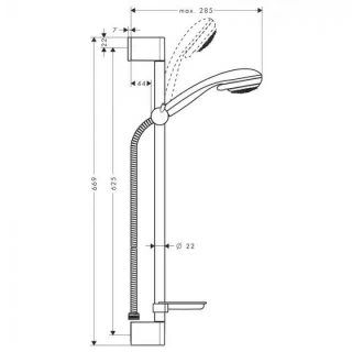 Set de dus Hansgrohe Marin Vario cu bara 90cm