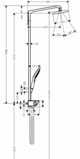  Sistem dus cu termostat si para fixa, cromat Hansgrohe Raindance Select E 360