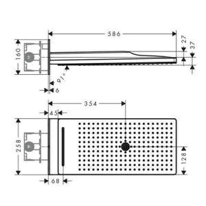 Palarie de dus Hansgrohe Rainmaker Select 580 cu 3 jeturi, negru-crom