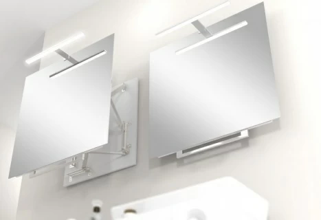 Oglinda extensibila ergonomica Miior cu led 60x60x6-35 cm