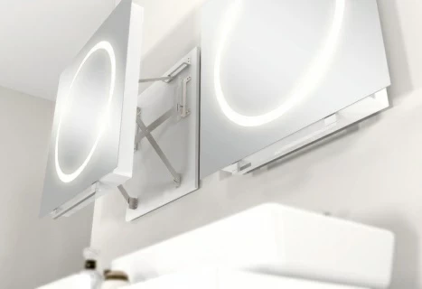 Oglinda extensibila ergonomica Miior cu led 60 x 60 x 7-37 cm