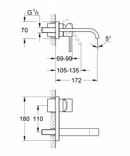 Baterie lavoar cu 2 orificii, Grohe Allure 