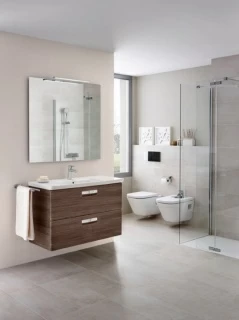 Set mobilier de baie cu lavoar, Roca The Gap 100x44xH65 cm, tec
