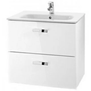 Set PROMO mobilier de baie cu lavoar Roca Victoria Basic 70x46xH57 cm alb lucios