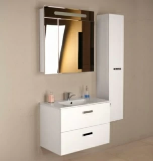Set PROMO mobilier de baie cu lavoar Roca Victoria Basic 70x46xH57 cm alb lucios