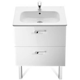 Set PROMO mobilier de baie cu lavoar Roca Victoria Basic 70x46xH57 cm alb lucios