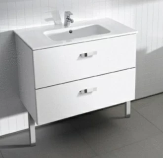 Set PROMO mobilier de baie cu lavoar Roca Victoria Basic 70x46xH57 cm alb lucios