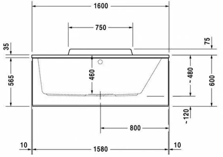 Cada Duravit DuraStyle 160x70 cm orientare dreapta