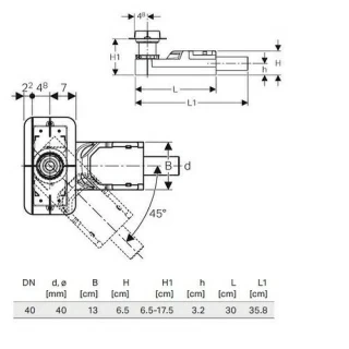 Rigola dus Geberit CleanLine corp de baza H6.5 cm