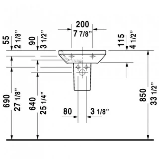 Semipicior lavoar Duravit Durastyle, H27 cm