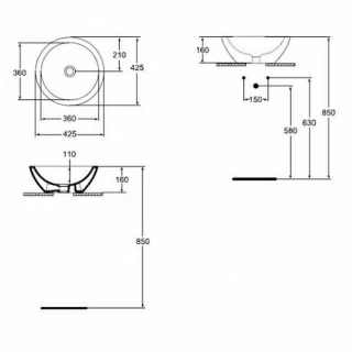 Lavoar rotund Ideal Standard Strada Ø 42.5 cm